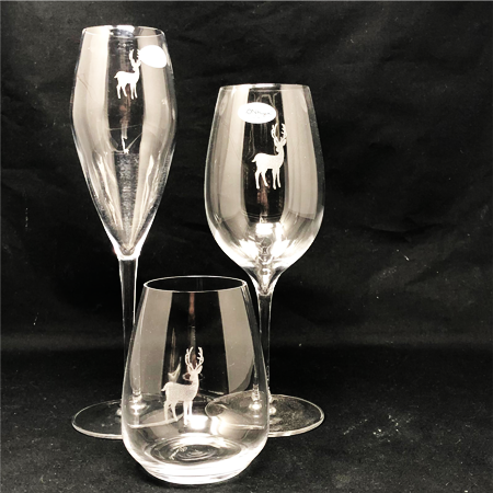 Bicchieri da montagna - Calice vino rosso e bianco serigrafia Cervo