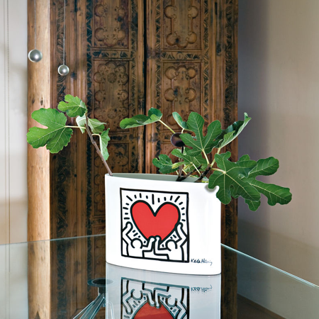 Copripiumino Keith Haring.Vasi Creativando Men With Heart Designer Keith Haring